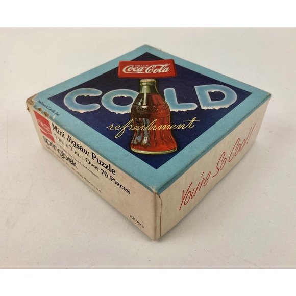 Coca Cola Mini Jigsaw Puzzle Sprinbok Hallmark Cards Over 70 Pieces 1983 - Picture 3 of 8